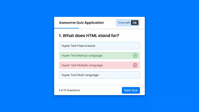 Quiz Web Application with Timer