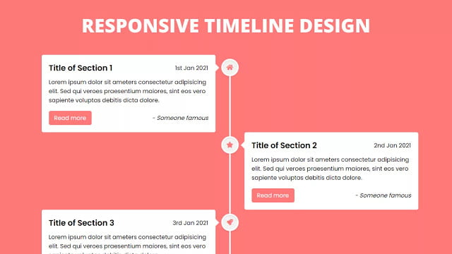 Responsive Vertical Timeline Design using only HTML & CSS