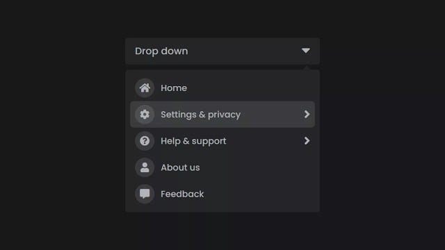 Advanced Drop-down Menu Animation like Facebook using HTML CSS & JavaScript