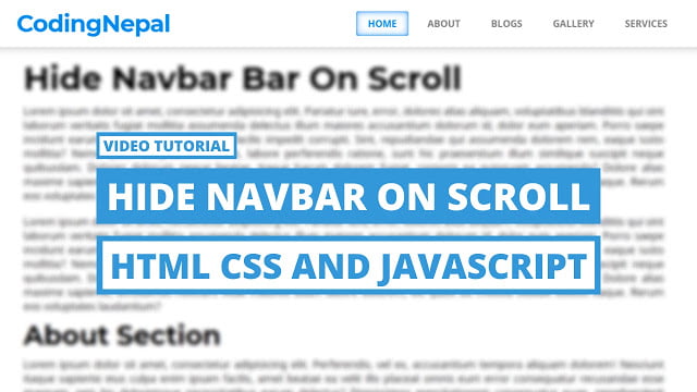 Scroll Down to Hide Navbar with HTML CSS & JavaScript