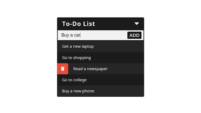 Minimal To-Do List using HTML CSS and jQuery